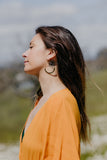 Thin Sunburst Earrings in Bronze & Sterlig Silver