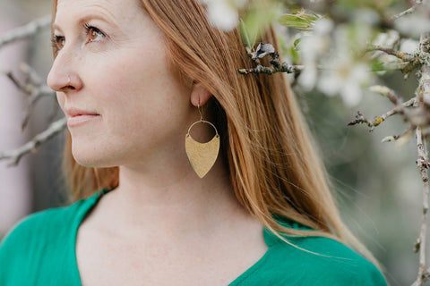 Art Nouveau Brass Earrings