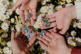 Large Blue Goddess Statement Studs