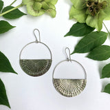 Double Silver & Bronze Sunburst Earring