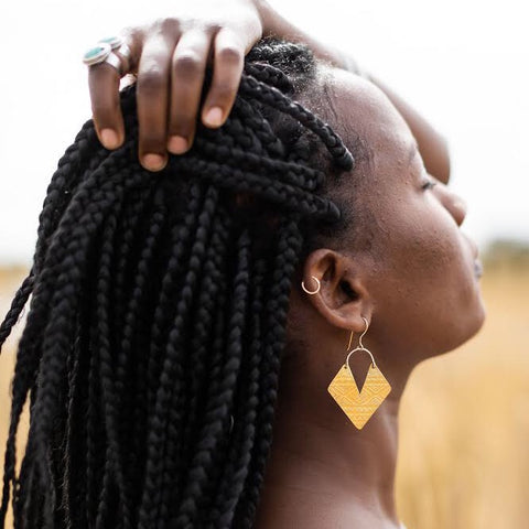 Aztec Brass Earrings