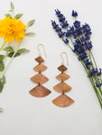 Patinated Copper Chandelier Sunburst Earrings