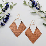 Aztec Patinated Copper Earring
