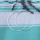 Classic Sterling Silver Hammered Hoops