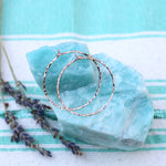 Classic Rose Gold Hammered Hoops
