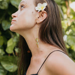 Dangle Sunburst Earrings with Natural Stones