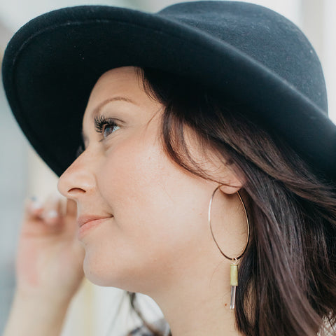 Quartz Crystal Bullet Shell Hoops