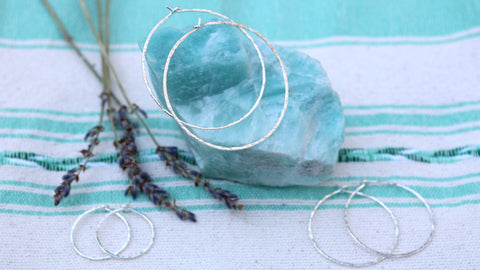 Classic Sterling Silver Hammered Hoops