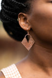 Aztec Patinated Copper Earring