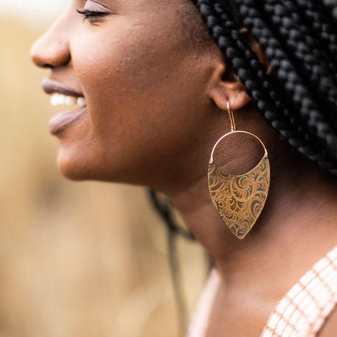 Amber Art Nouveau Earrings