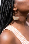 Double Silver & Bronze Sunburst Earring