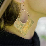 Flower of Life in Patinated Copper Earrings