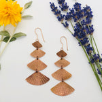 Patinated Copper Chandelier Sunburst Earrings