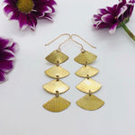 Four Tier Brass Sunburst Chandelier Earring